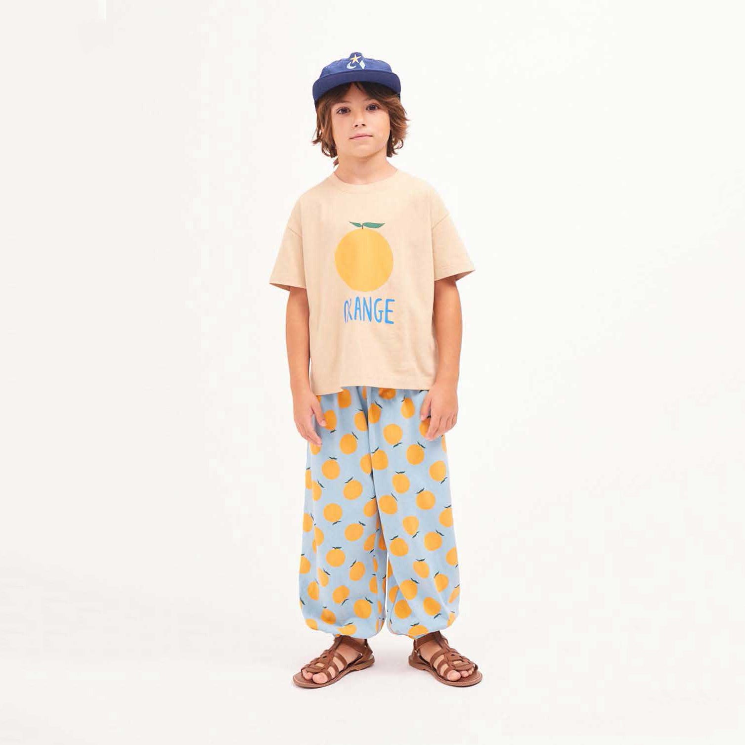 Boys & Girls Beige Printed Cotton T-Shirt