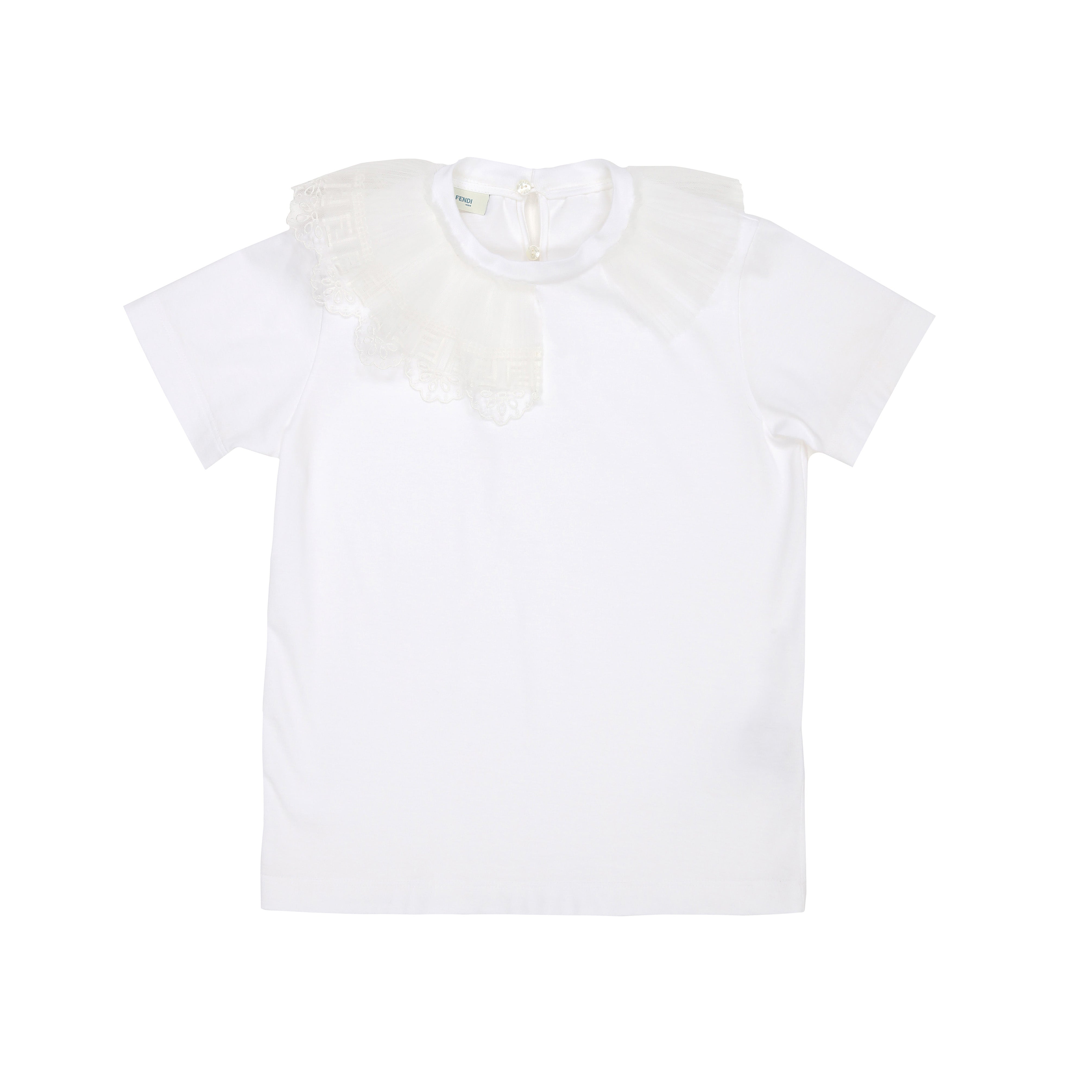 T-shirt blanc en coton pour filles