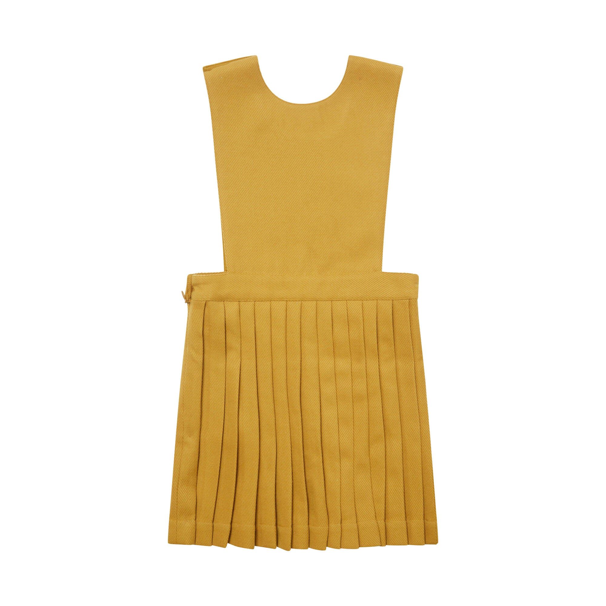 Girls Yellow Wool Pleated Dress