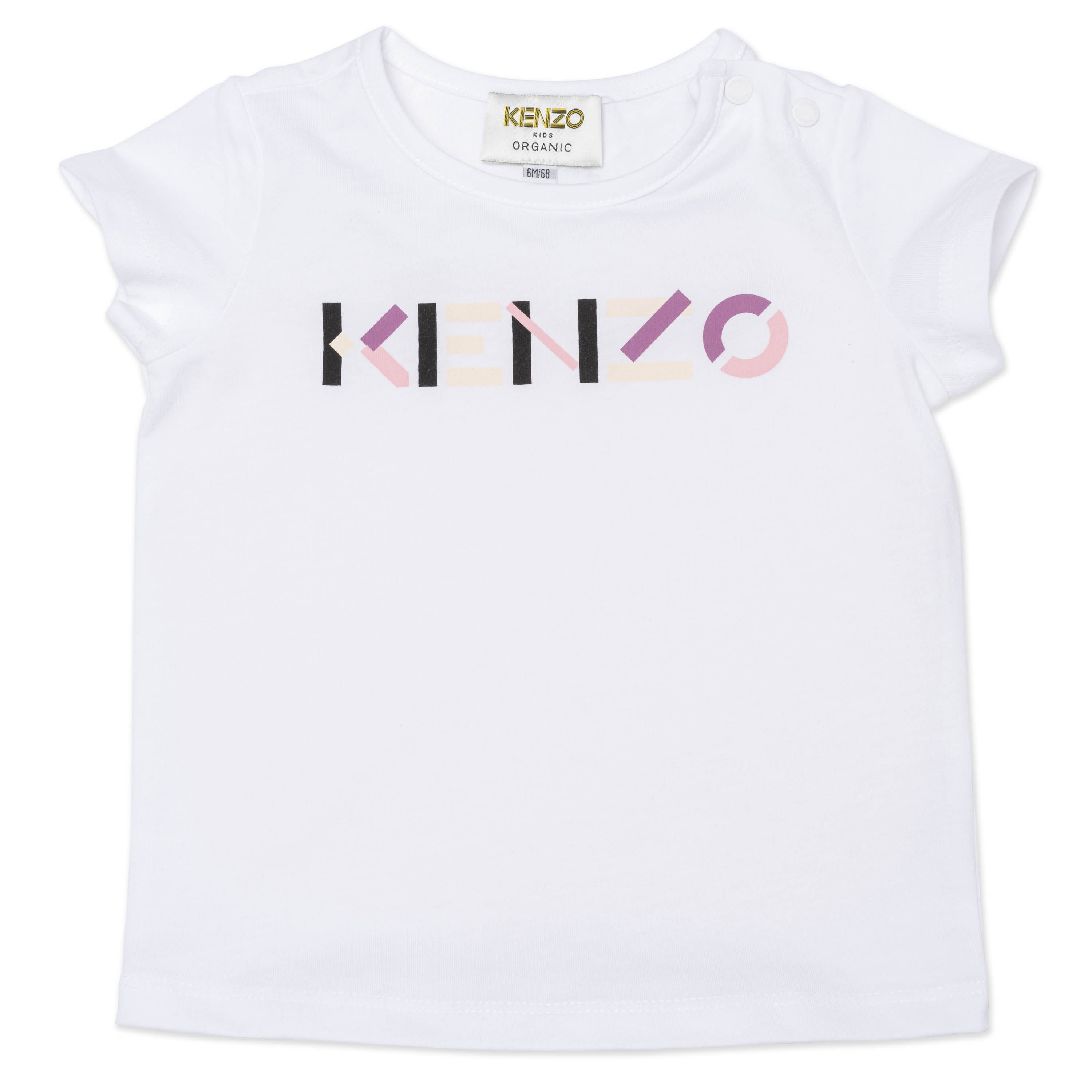 T-shirt en coton blanc à logo pour petites filles