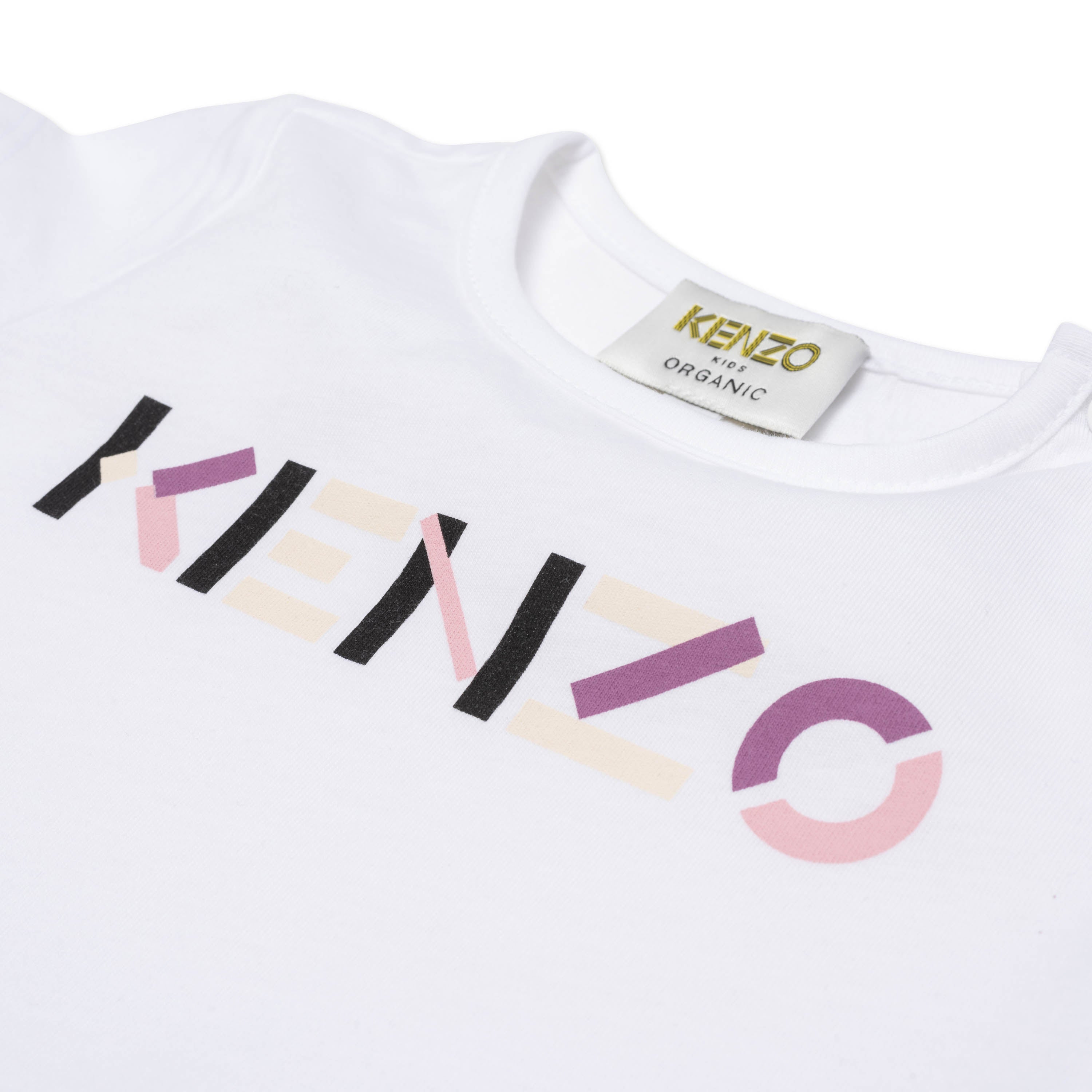T-shirt en coton blanc à logo pour petites filles