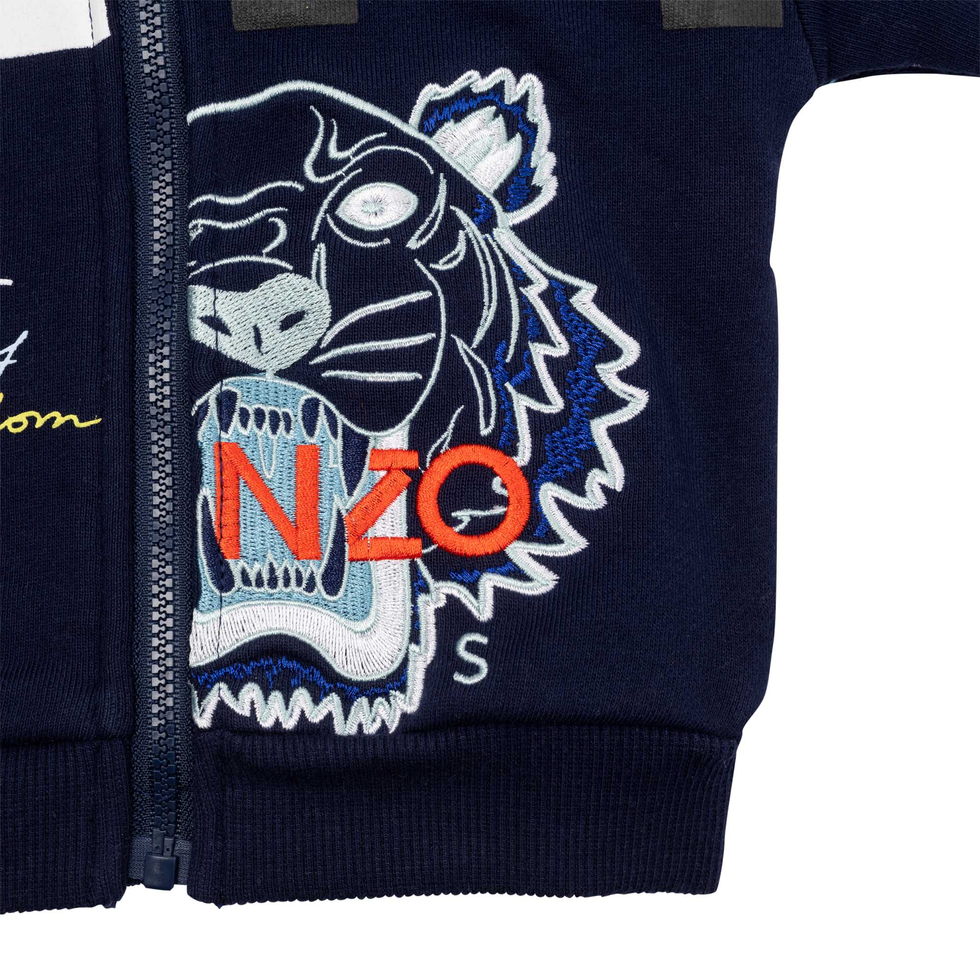 Baby Boys Navy Hooded Zip-Up Top