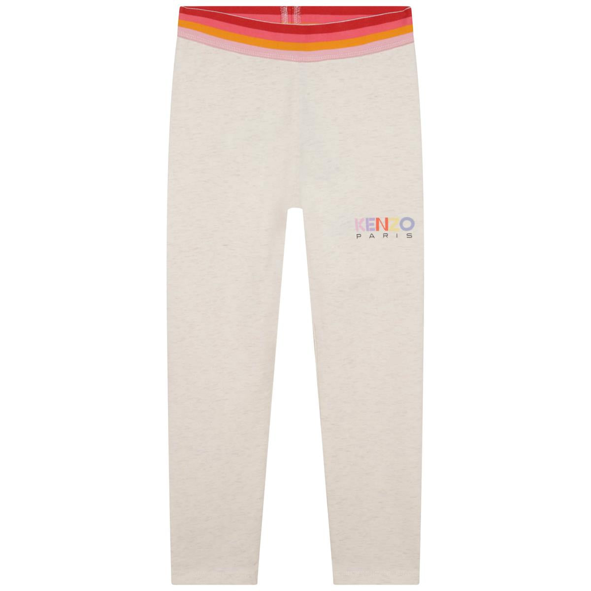 Girls White Logo Leggings