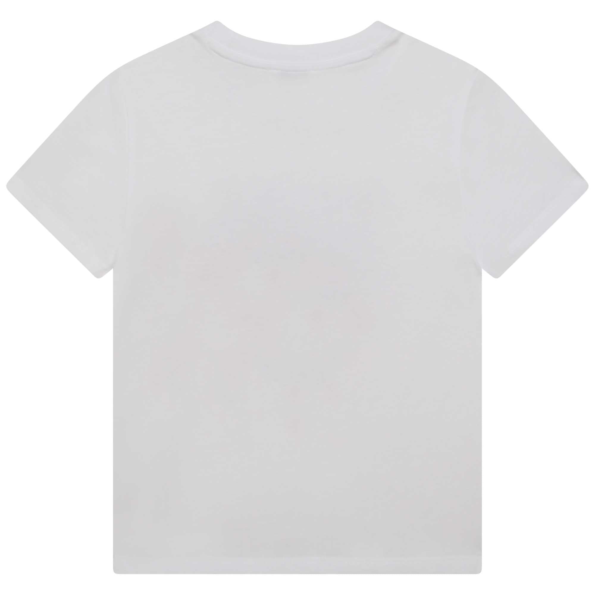 Girls White Tiger Cotton T-Shirt