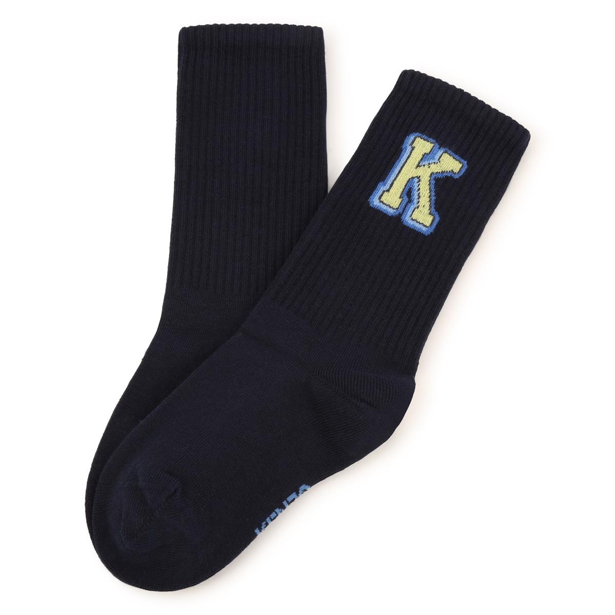 Boys Black Logo Socks