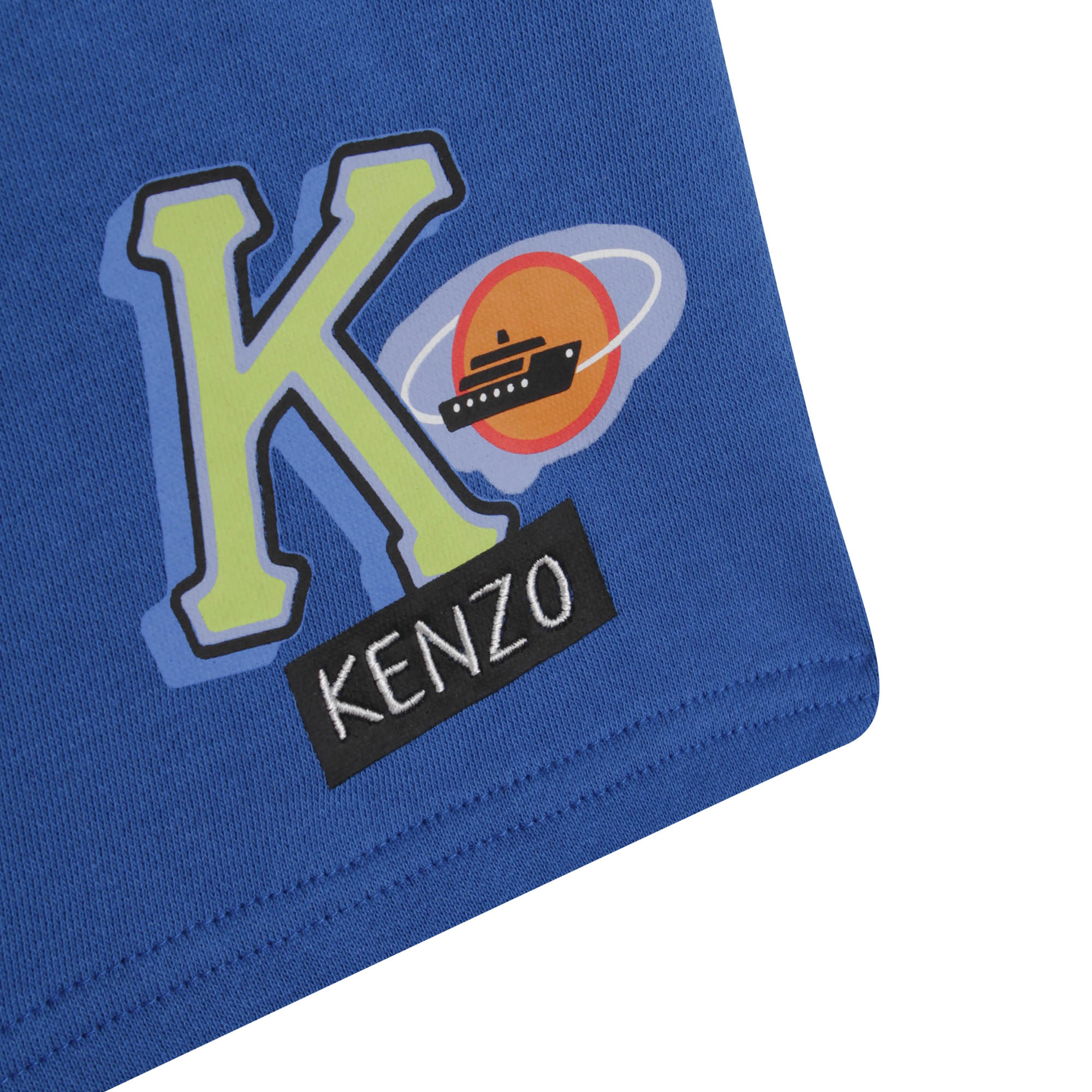 Boys Blue Logo Cotton Shorts