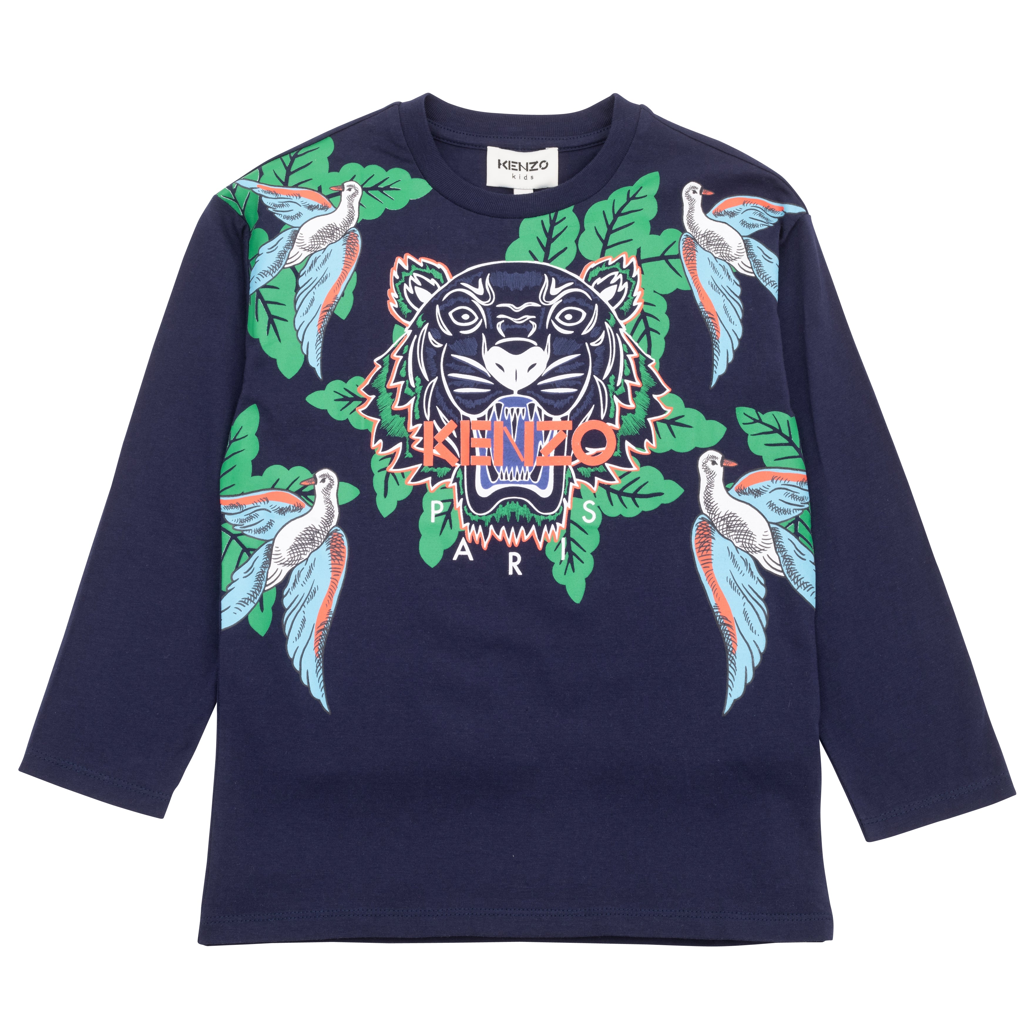 Boys Navy Logo Cotton T-Shirt