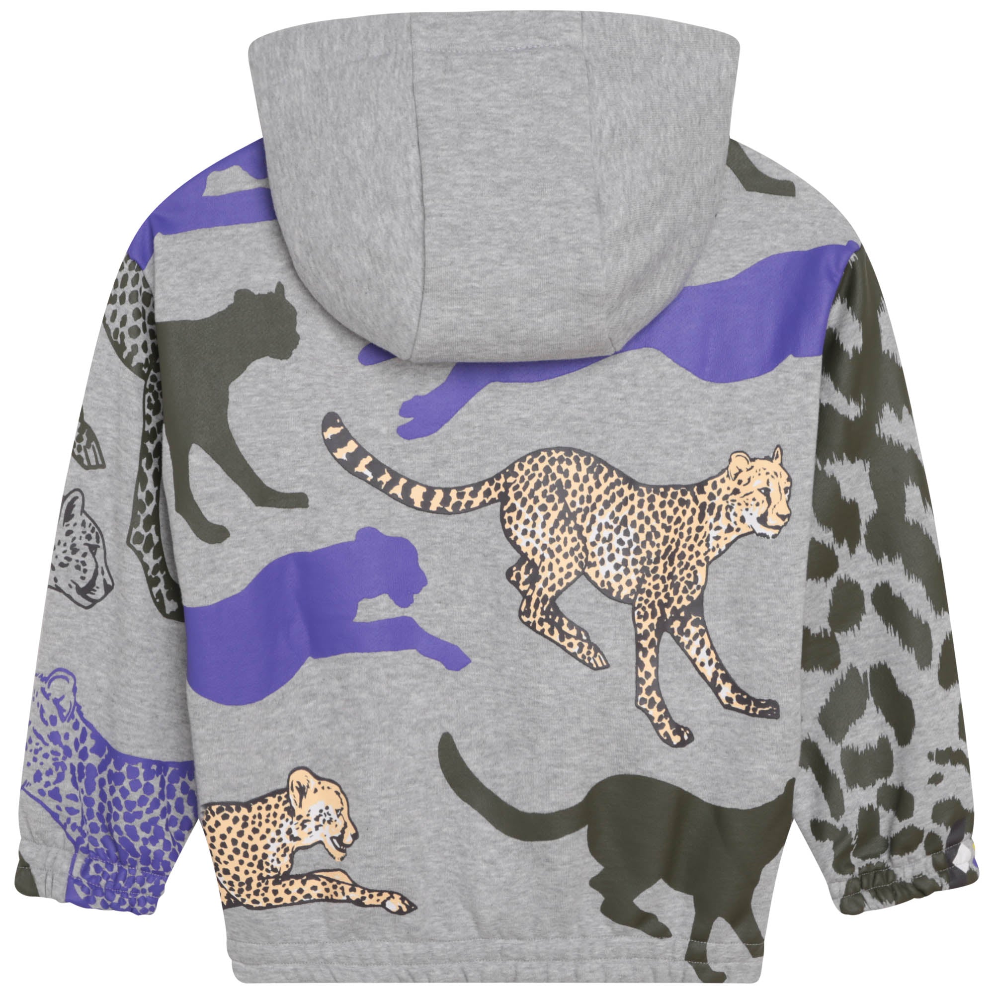 Boys Grey Hooded Zip-Up Top