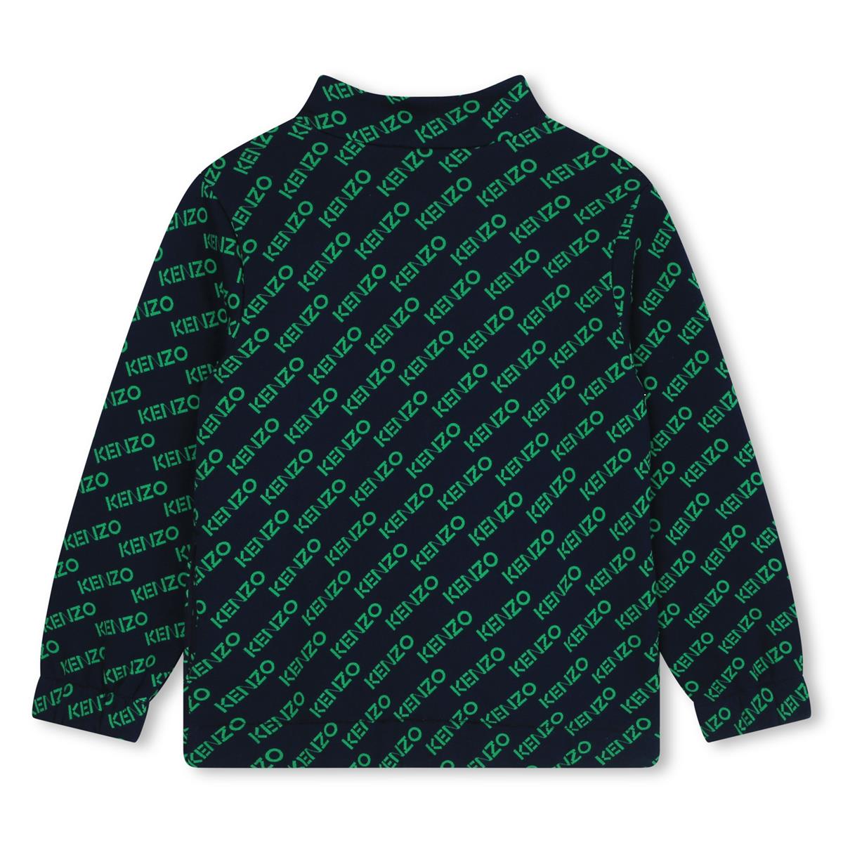 Boys Black Logo Zip-Up Top