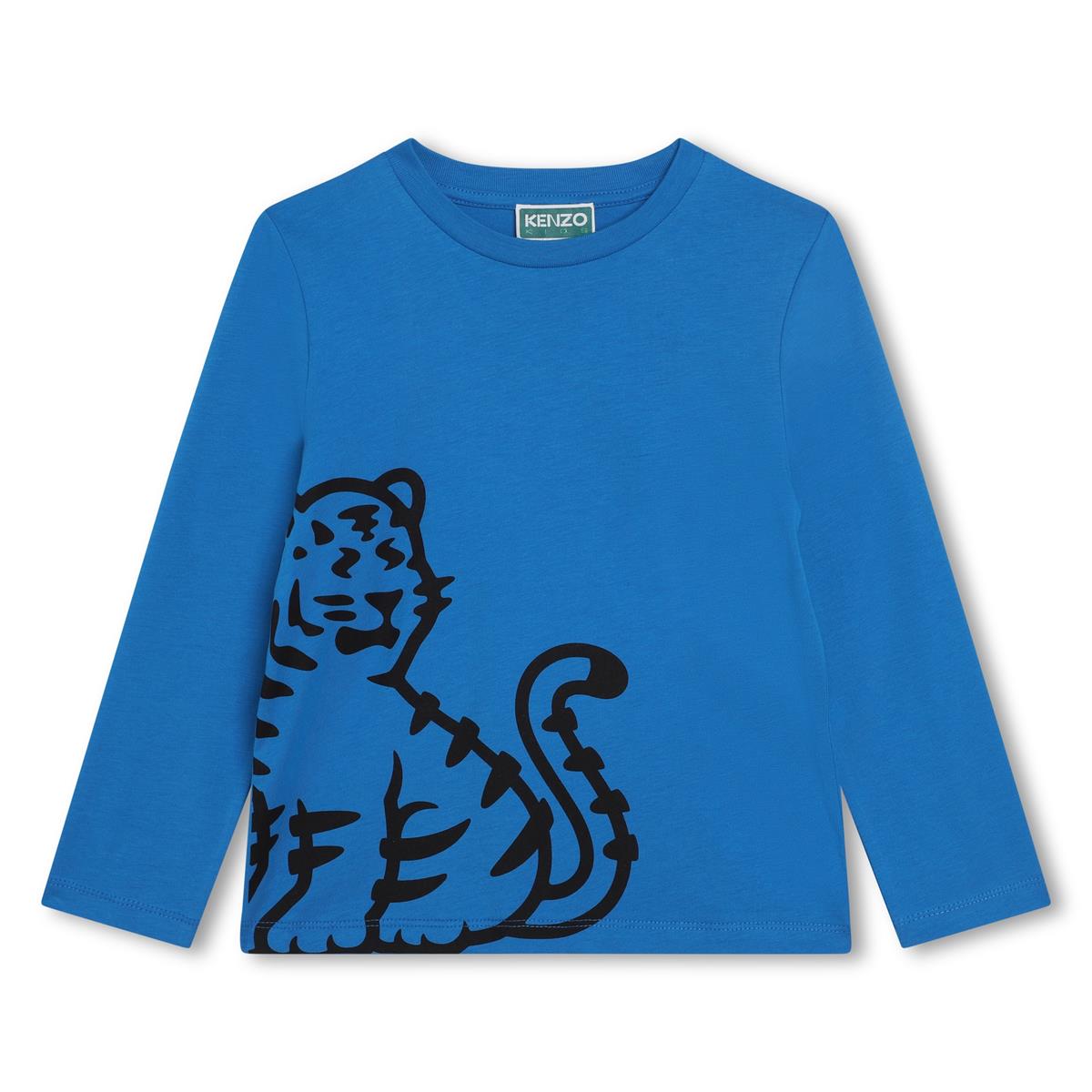 Boys Blue Printed Cotton T-Shirt