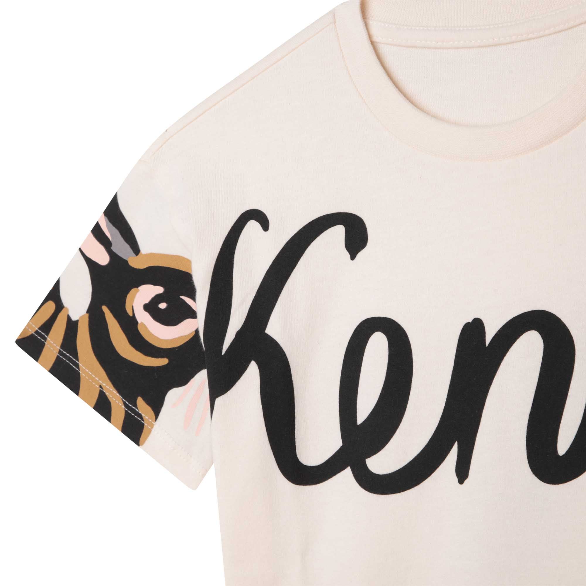 Boys & Girls White Printed Cotton T-Shirt