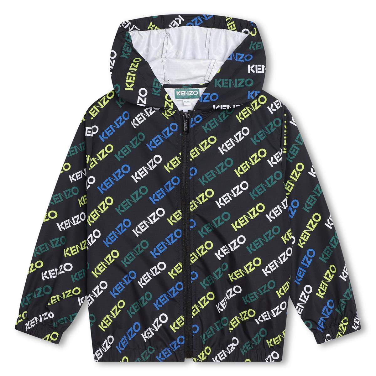 Boys Black Logo Zip-Up Top