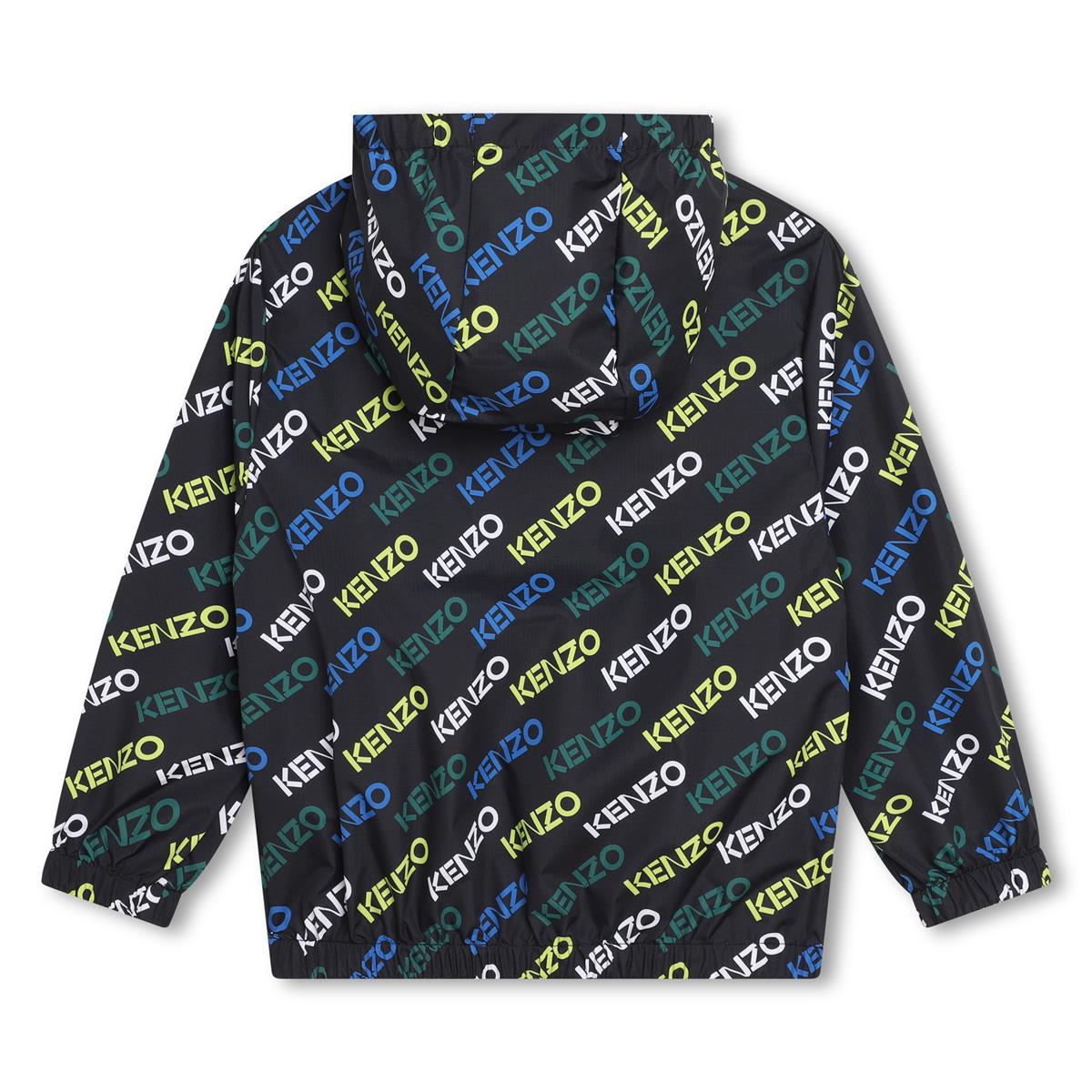 Boys Black Logo Zip-Up Top