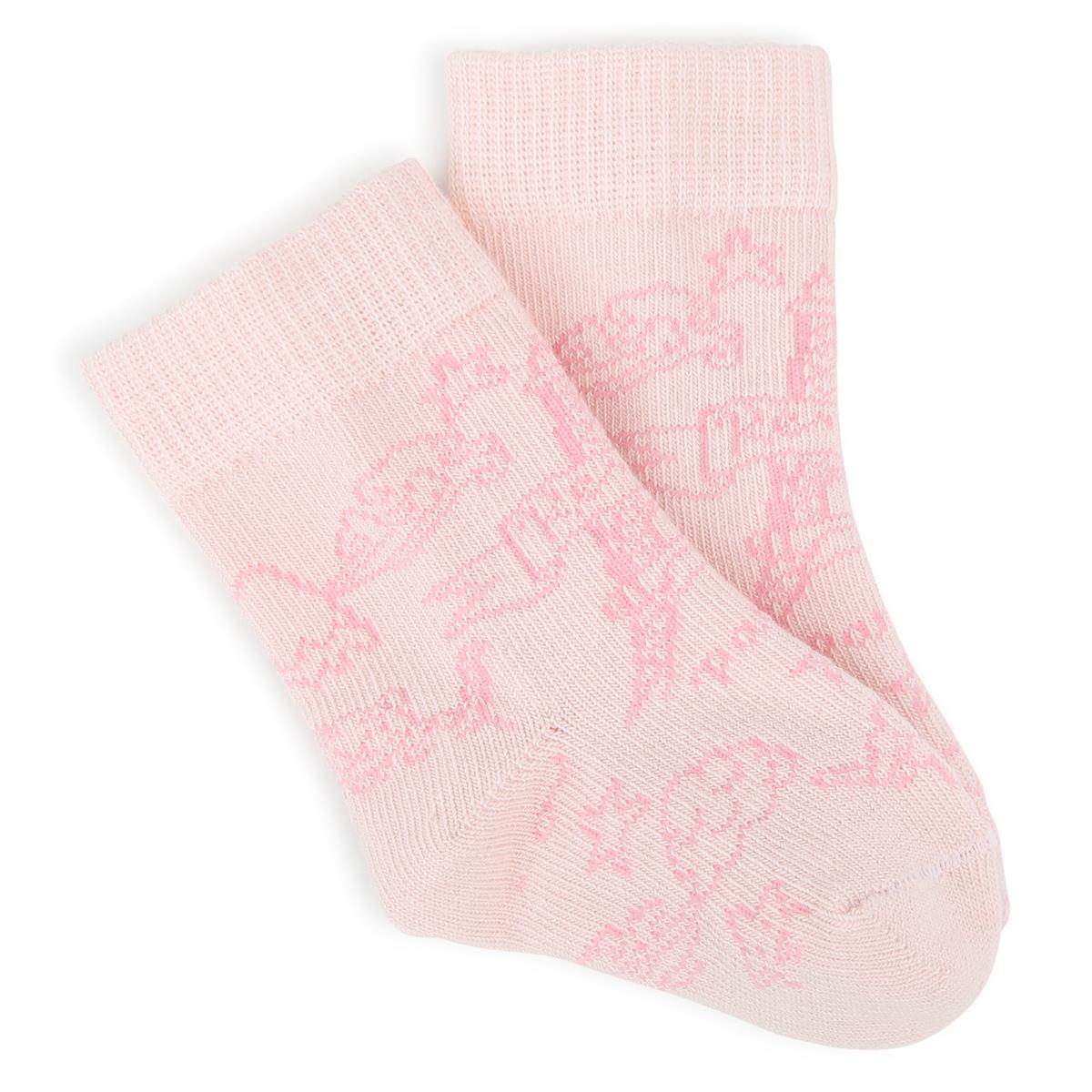 Baby Boys & Girls Pink Cotton Socks Set(2 Pack)