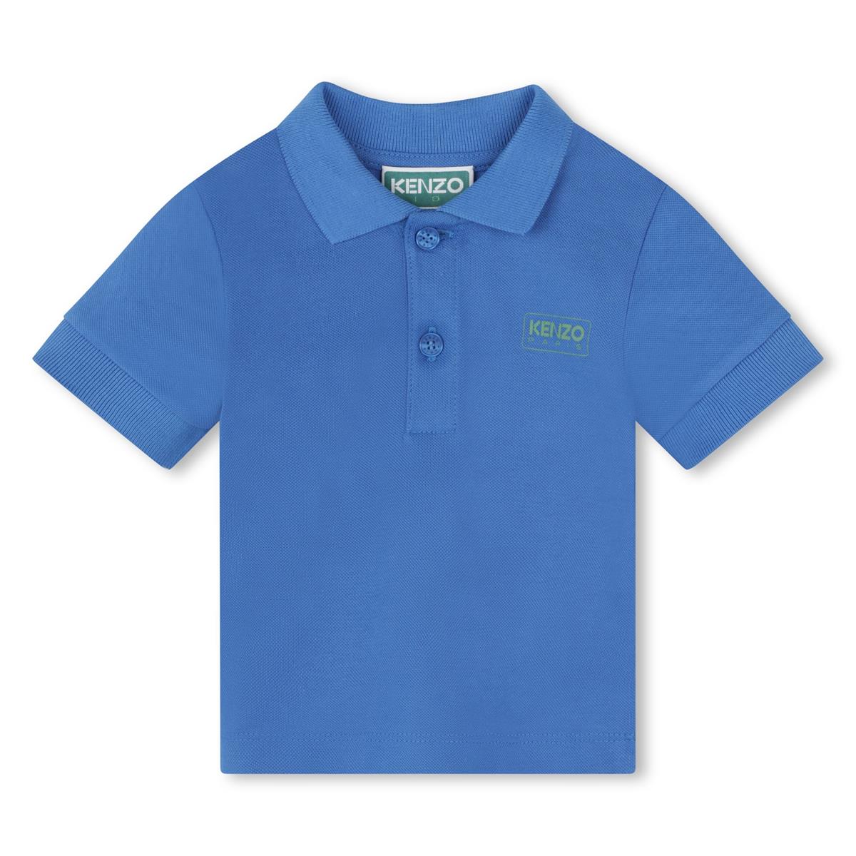 Baby Boys Blue Cotton Polo Shirt