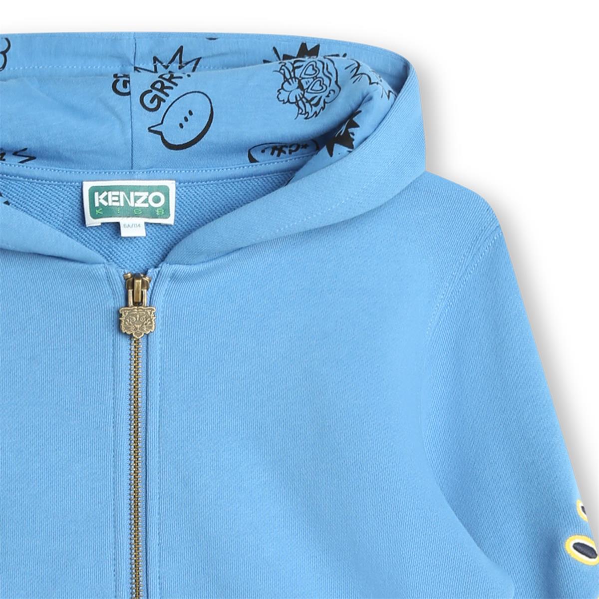 Boys Blue Cotton Zip-Up Top