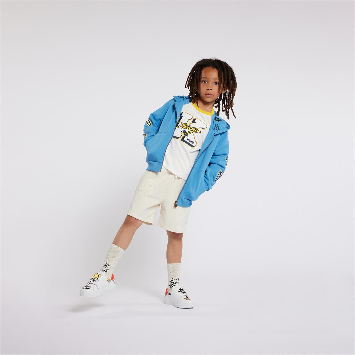 Boys Blue Cotton Zip-Up Top