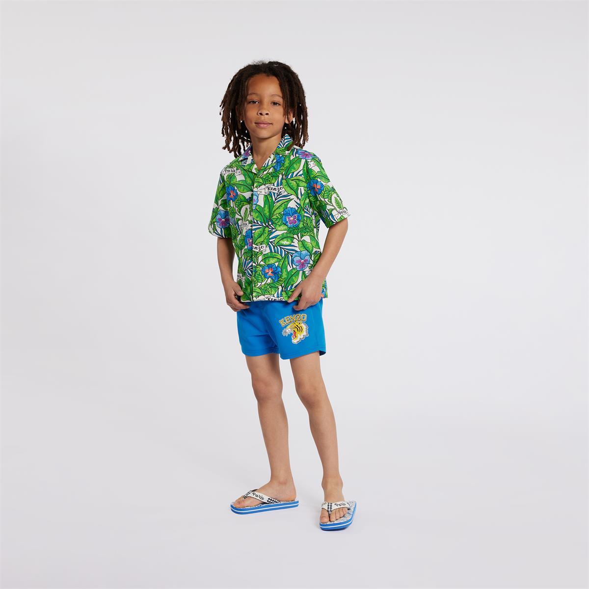 Boys Green Cotton Shirt