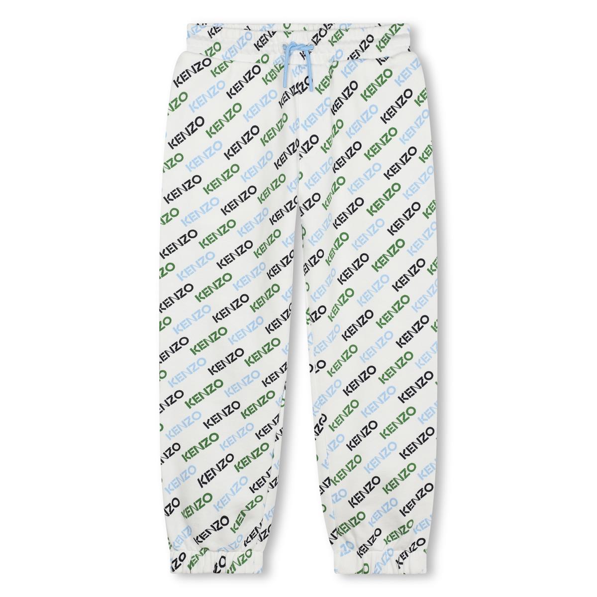 Boys White Logo Cotton Trousers