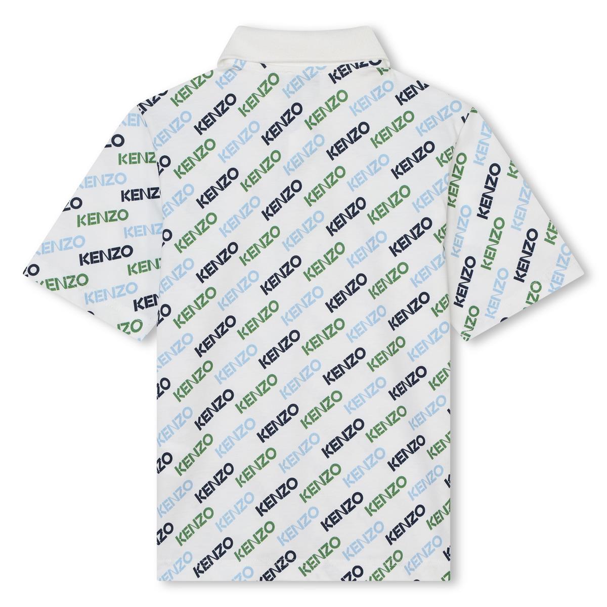 Boys White Logo Cotton Polo Shirt