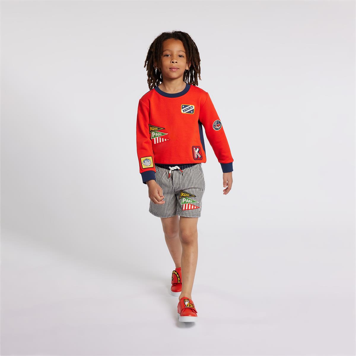 Boys Blue Stripes Cotton Shorts