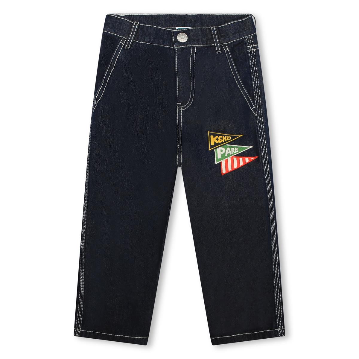 Boys Dark Blue Denim Trousers