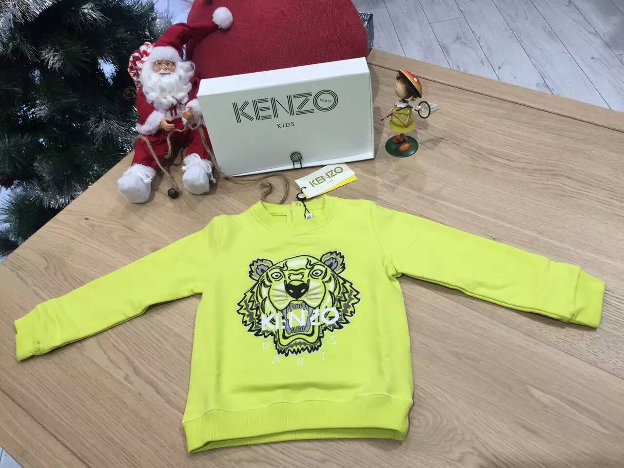 Baby Lime Green  Tiger Embroidered Sweatshirt - CÉMAROSE | Children's Fashion Store