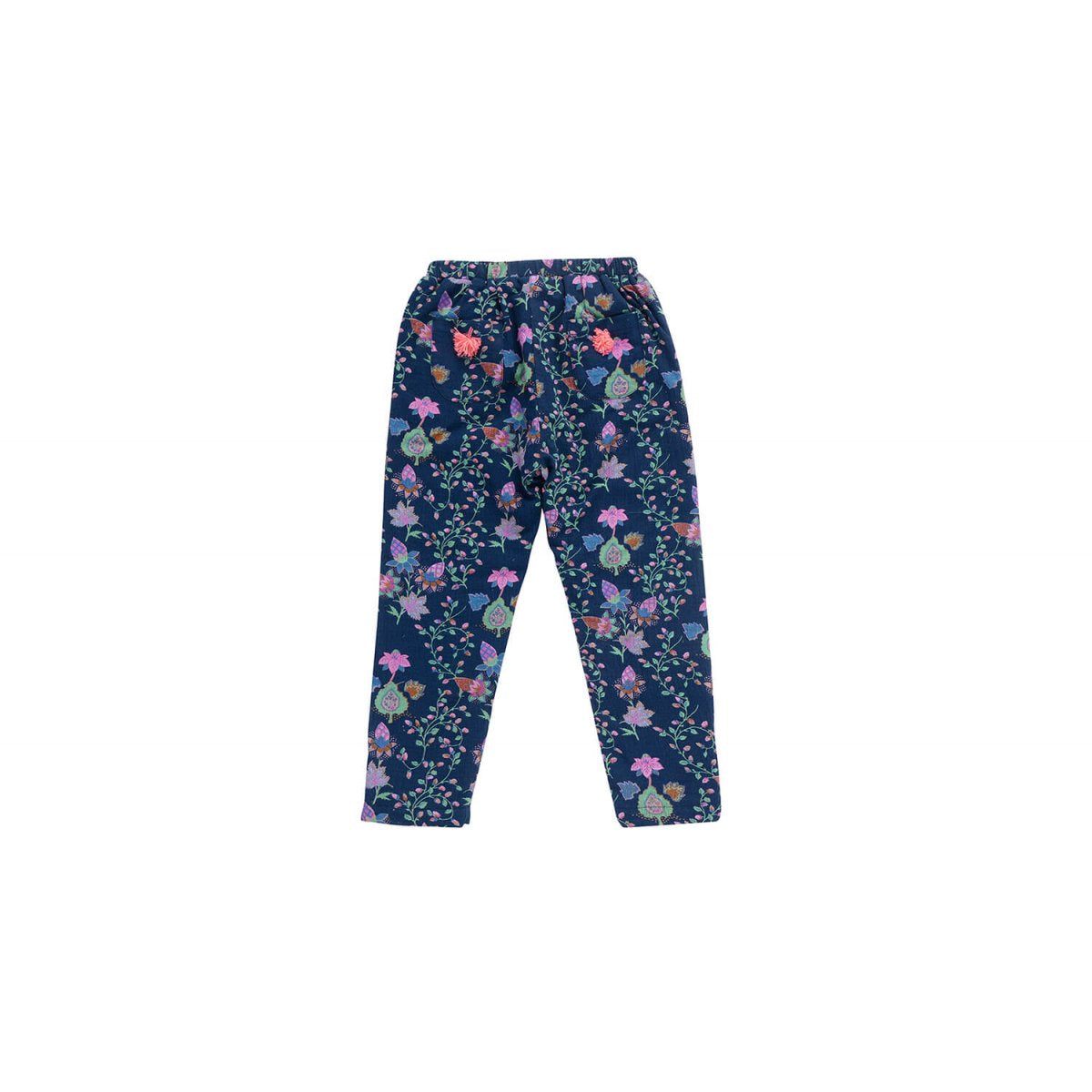Girls Blue Pine Cone Cotton Trousers