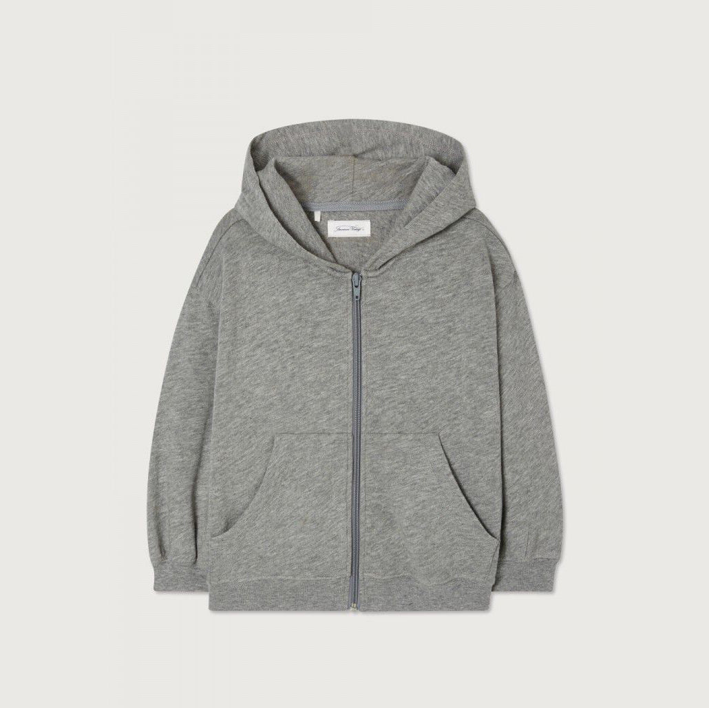 Boys & Girls Grey Hooded Zip-Up Top