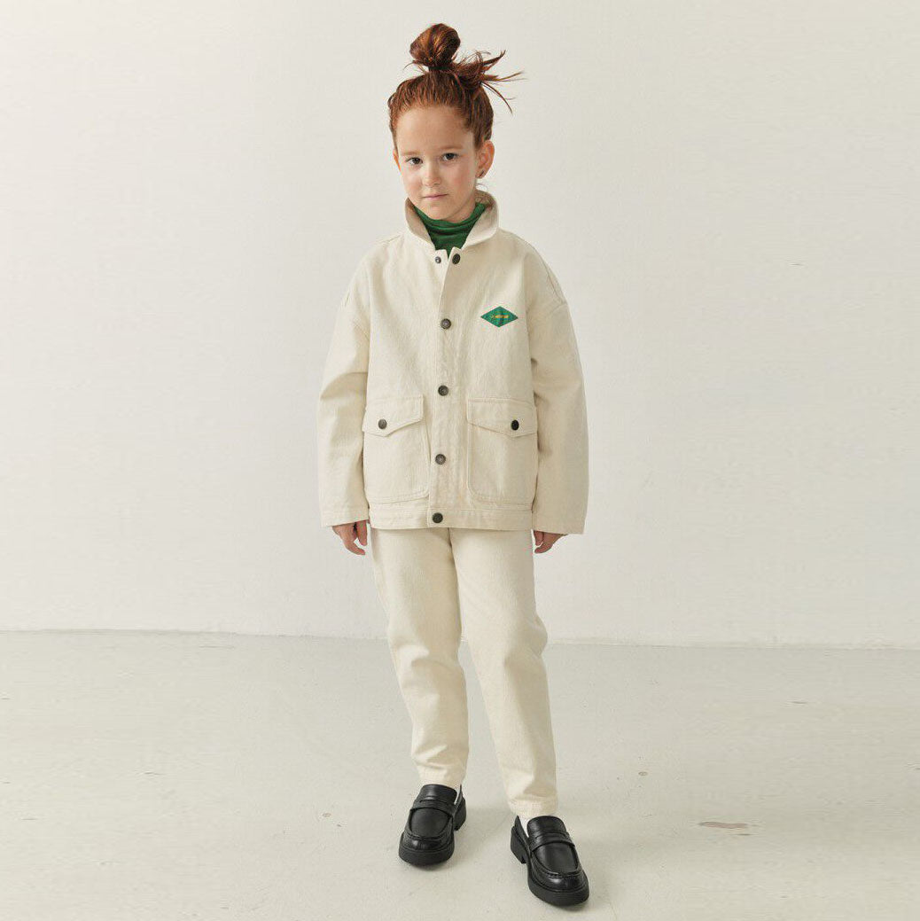 Boys & Girls White Denim Jacket