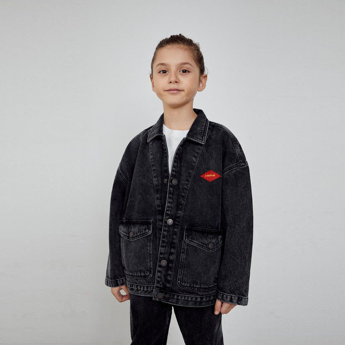 Boys & Girls Black Denim Jacket