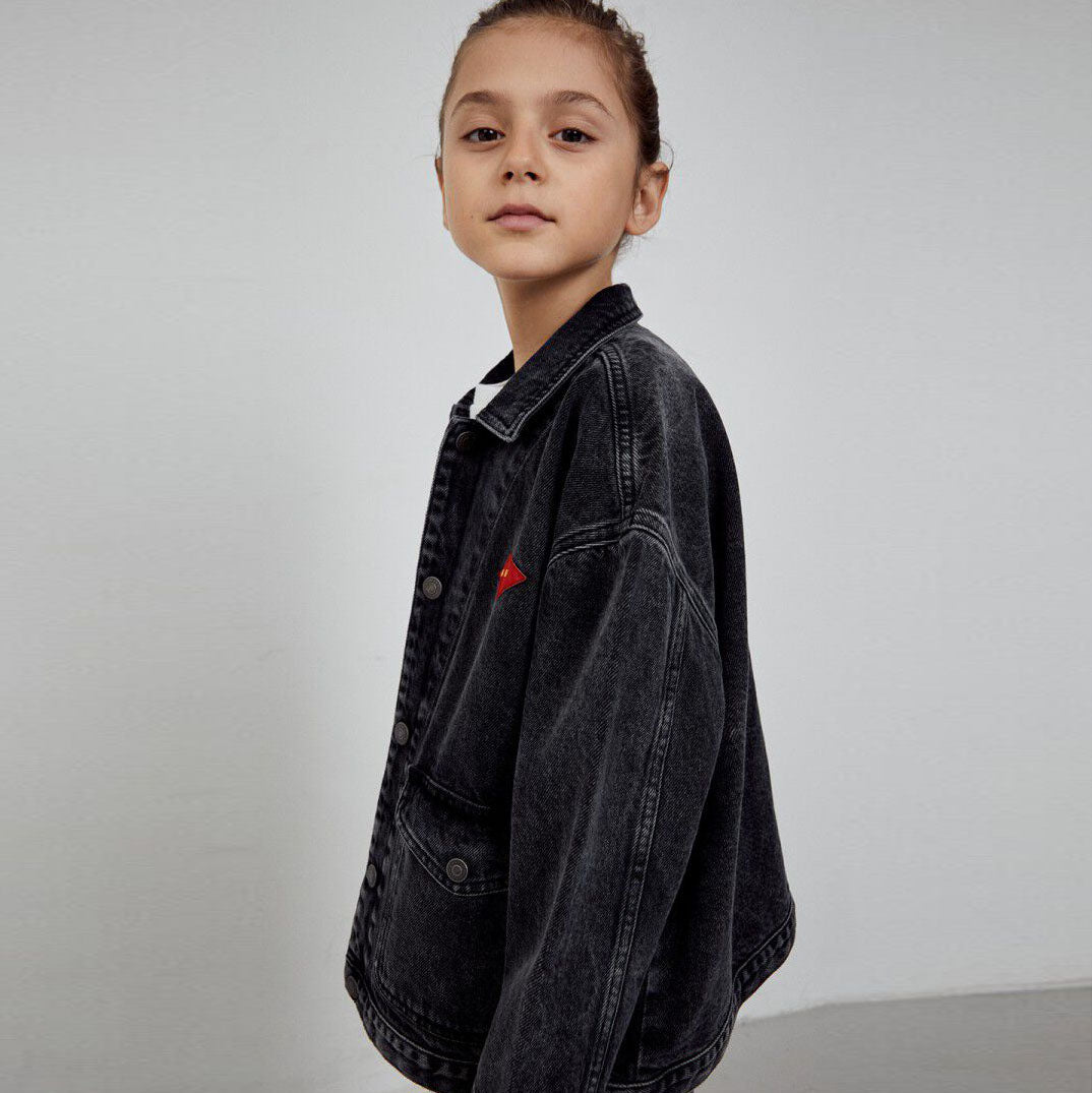 Boys & Girls Black Denim Jacket