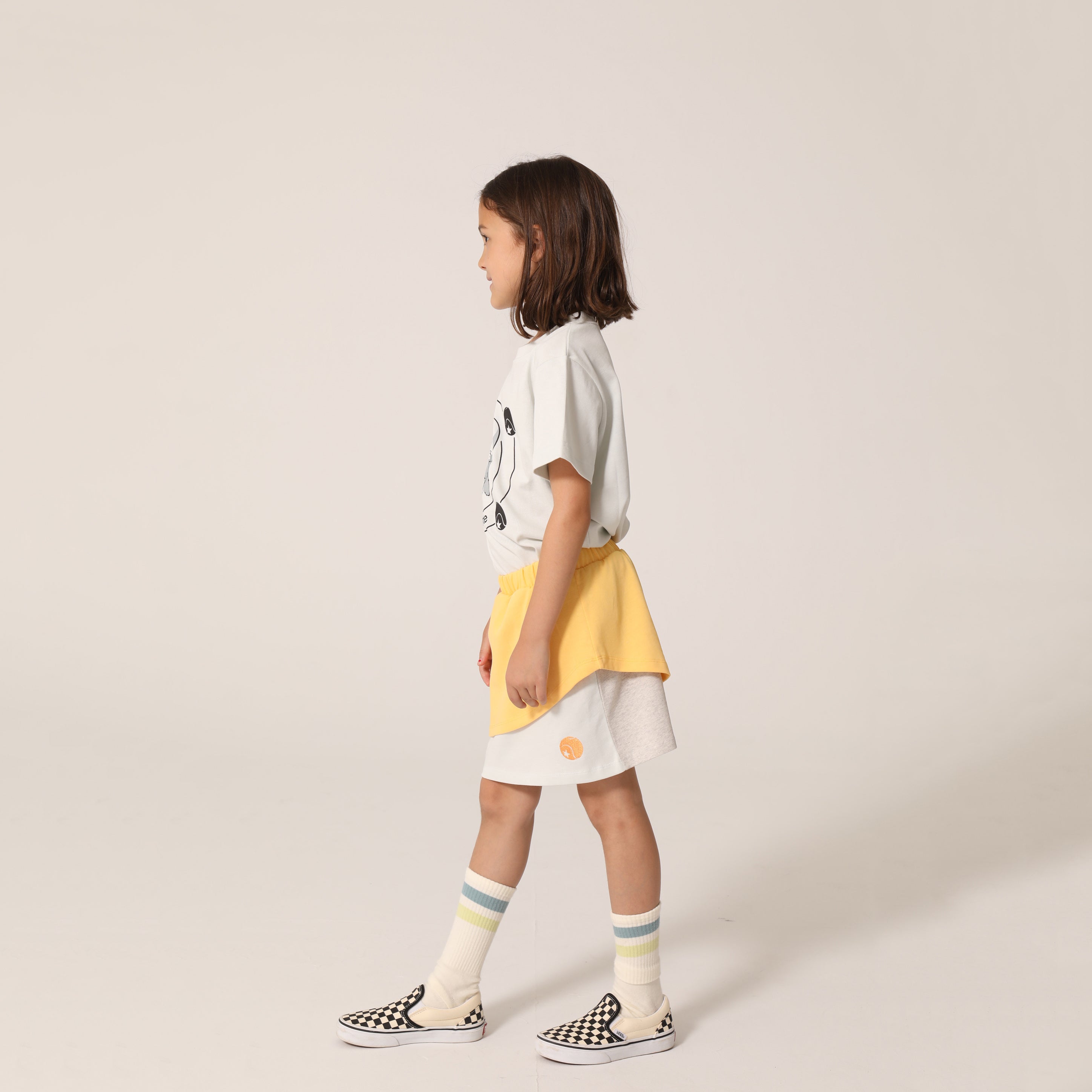 Girls Yellow Cotton Skirt