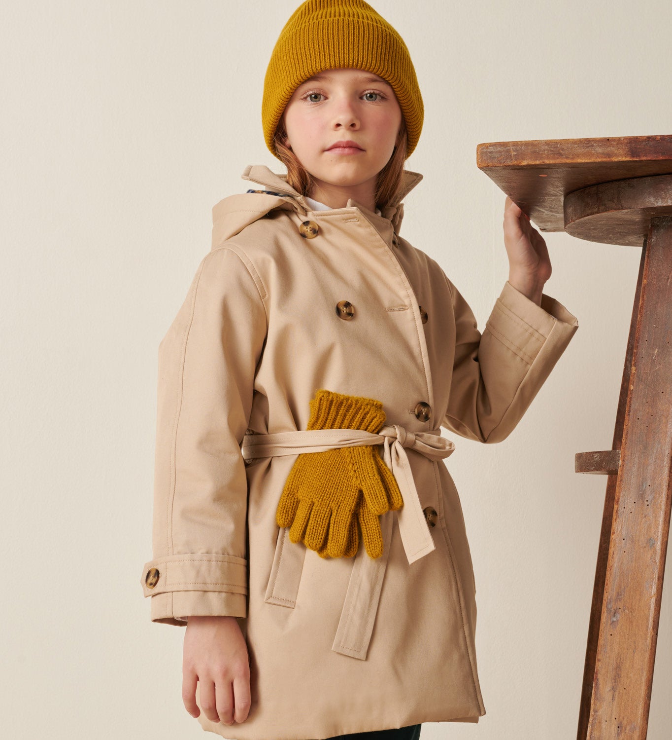 Girls Beige Coat