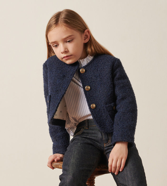 Girls Navy Coat
