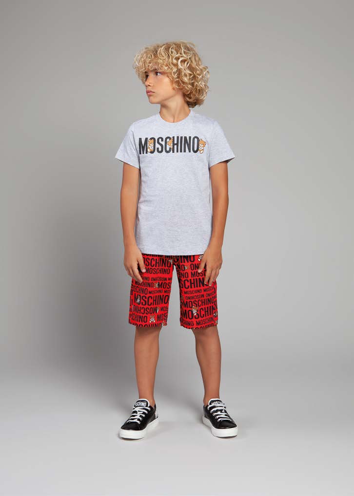 Boys & Girls Grey Logo Cotton T-shirt