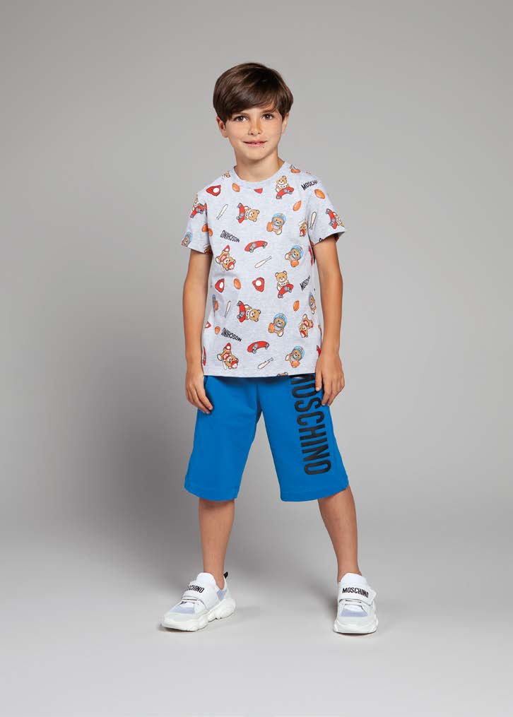 Boys & Girls Grey Logo Cotton T-shirt