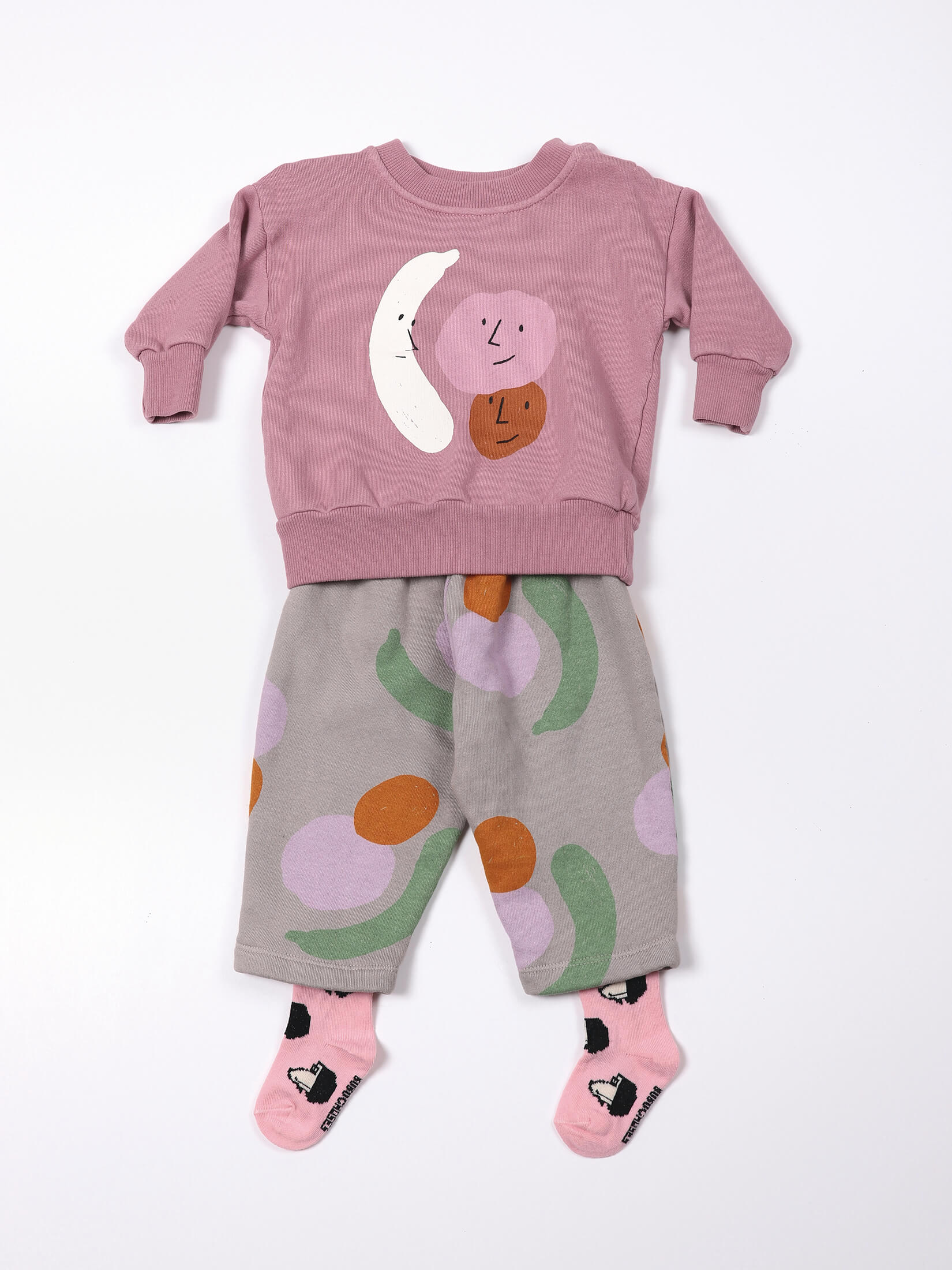 Baby Boys & Girls Pink Printed Cotton Sweatshirt