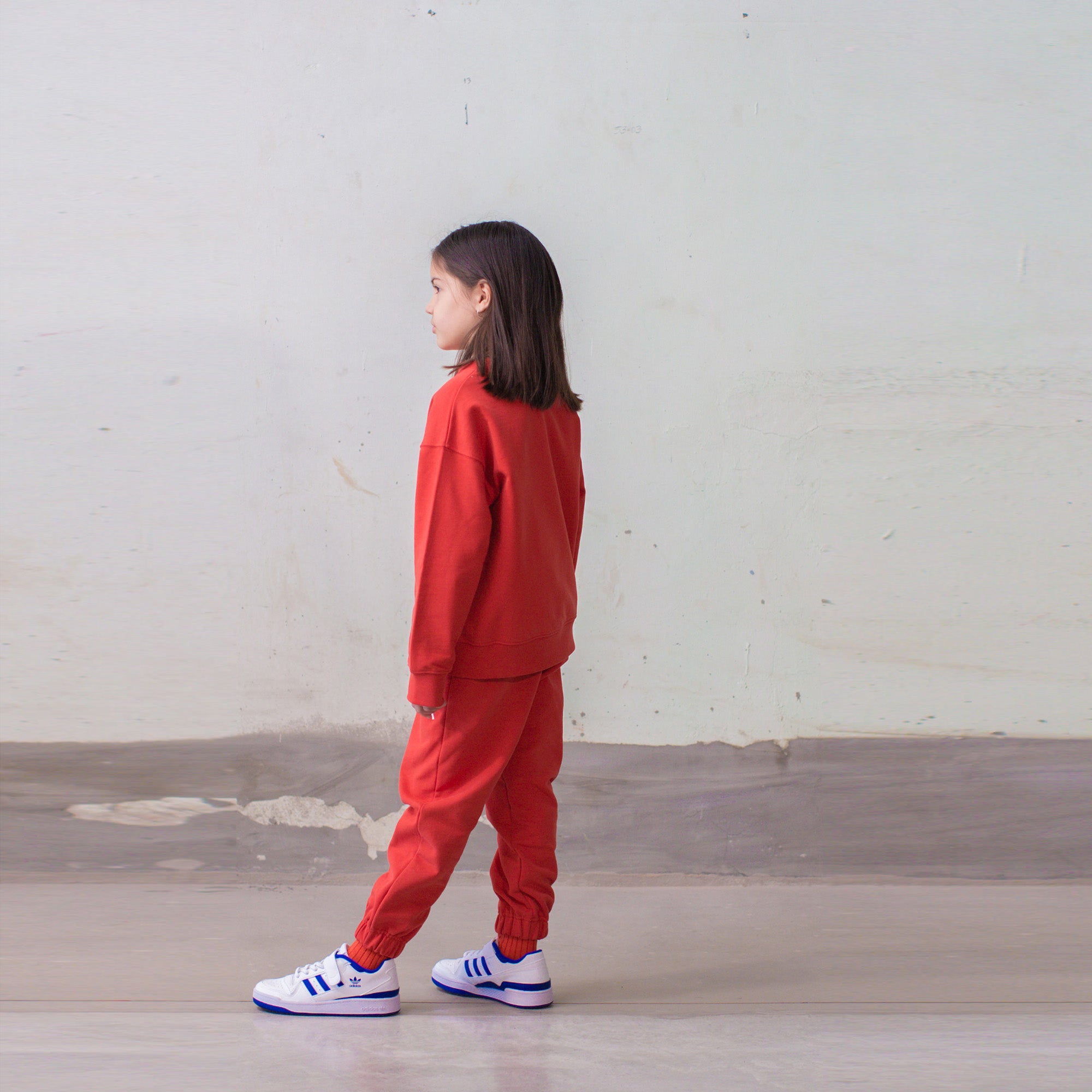 Boys & Girls Red Cotton Trousers