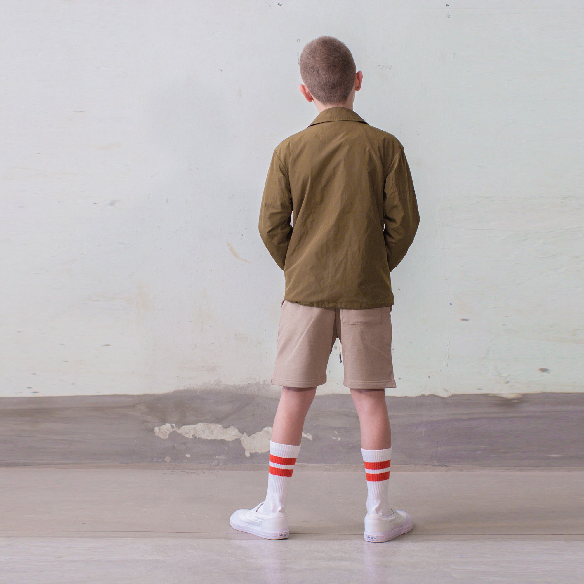 Boys & Girls Beige Logo Cotton Shorts