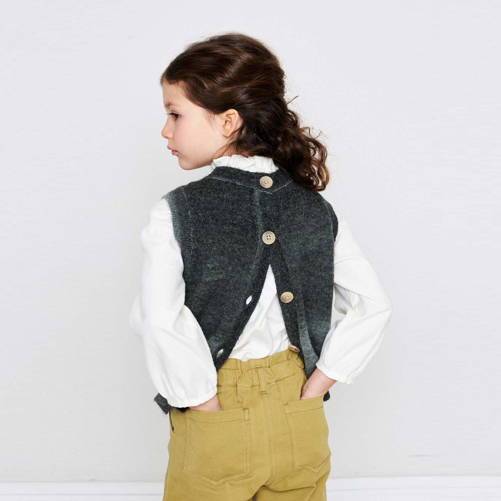 Girls Bronze Green Vest
