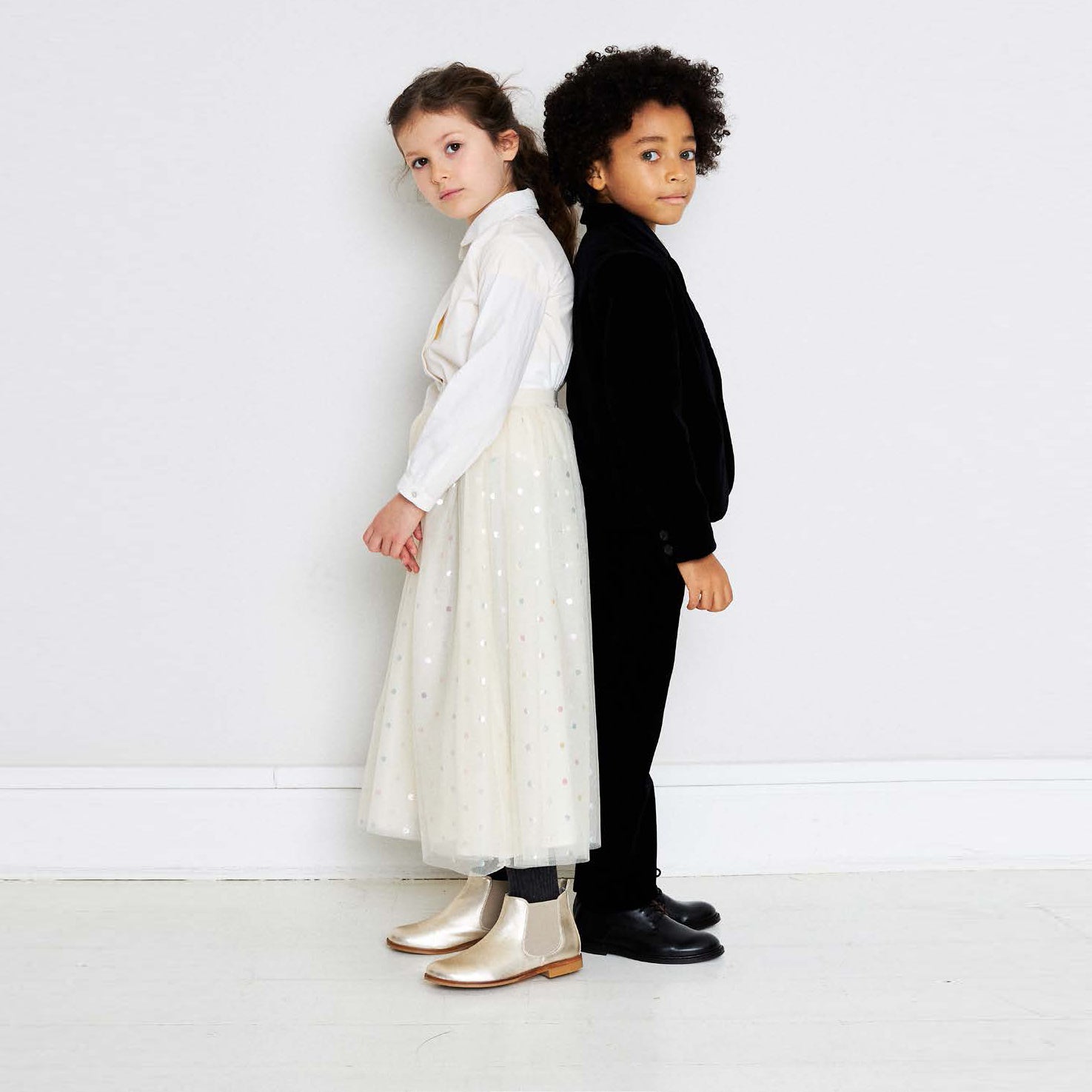 Girls White Dots Skirt