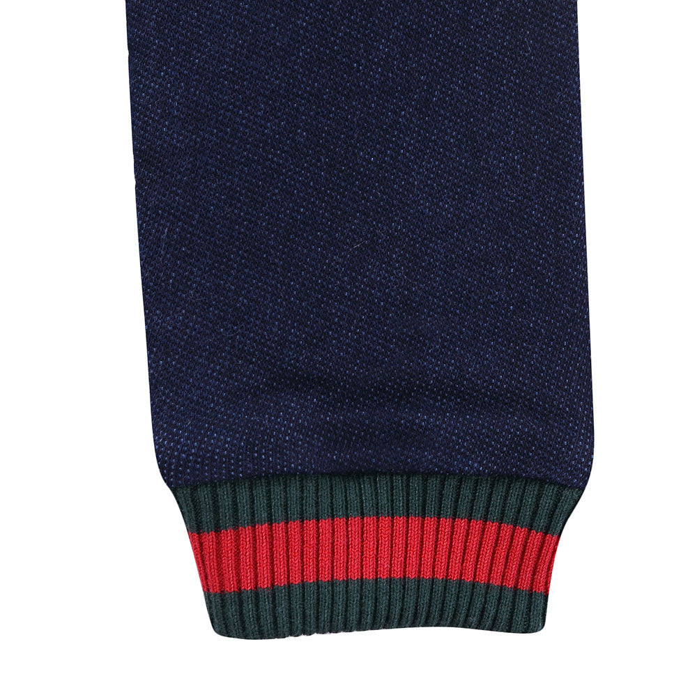 Baby Boys Navy Blue Ribbed Cotton Jacket - CÉMAROSE | Children's Fashion Store - 4