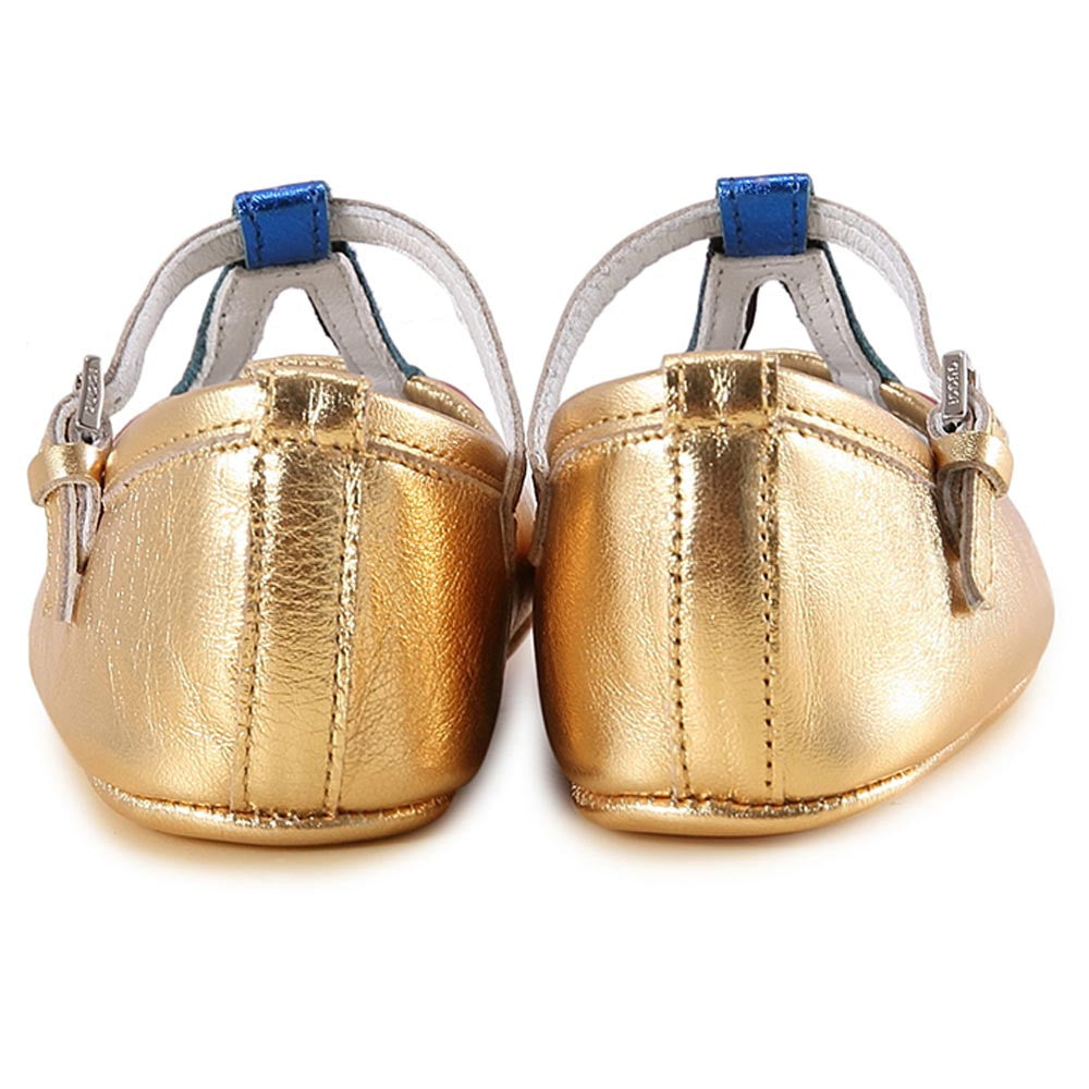 Baby Girls Gold Cherry Leather Shoes - CÉMAROSE | Children's Fashion Store - 4