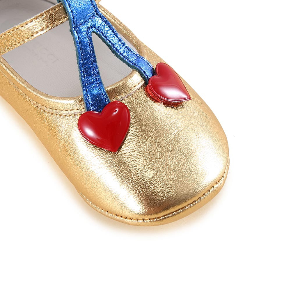 Baby Girls Gold Cherry Leather Shoes - CÉMAROSE | Children's Fashion Store - 5