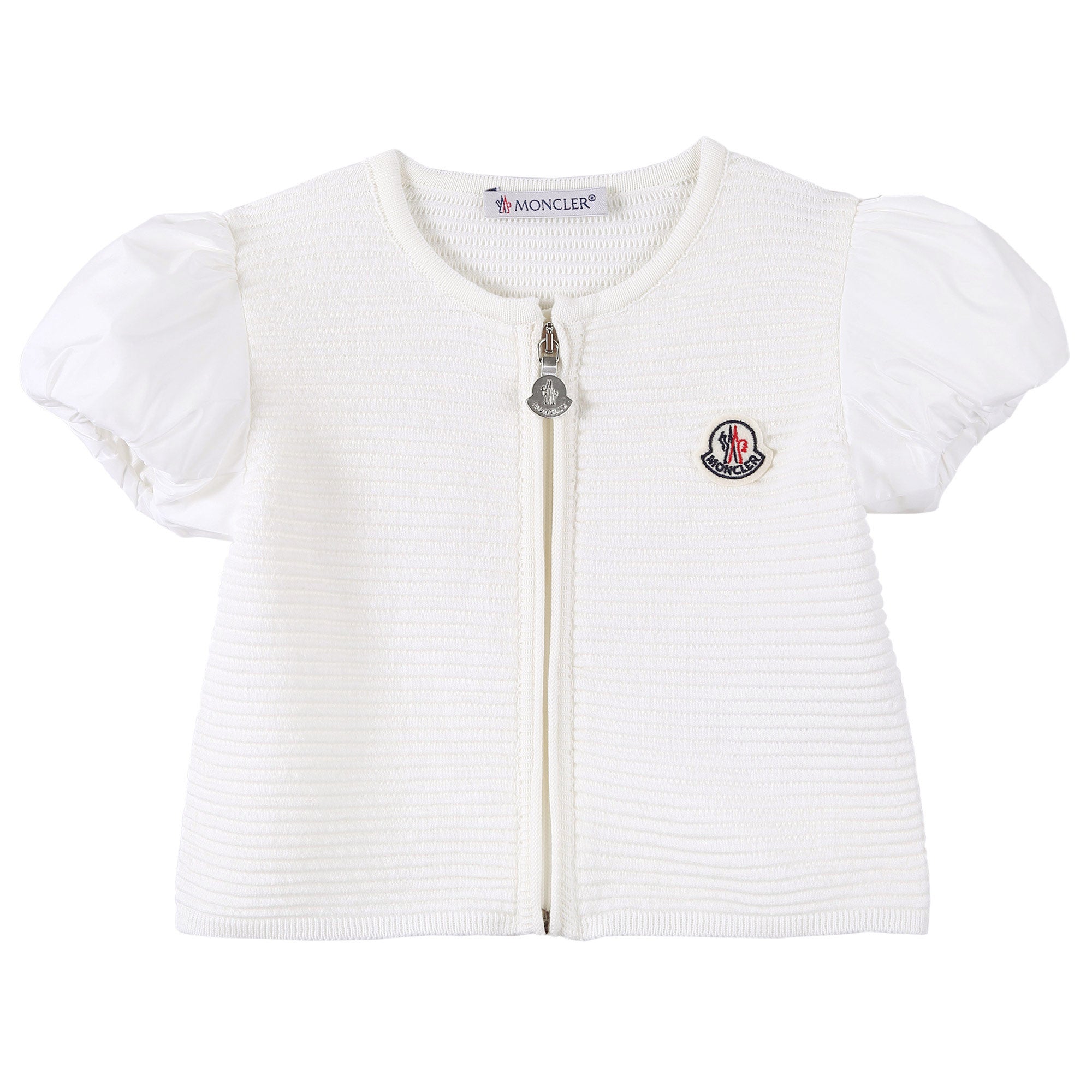 Baby Girls White Striped Knitted Sleeveless Cardigan - CÉMAROSE | Children's Fashion Store - 1