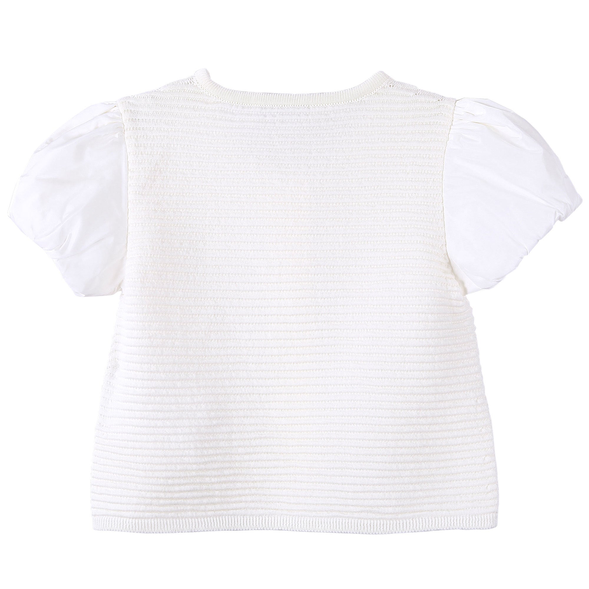 Baby Girls White Striped Knitted Sleeveless Cardigan - CÉMAROSE | Children's Fashion Store - 2