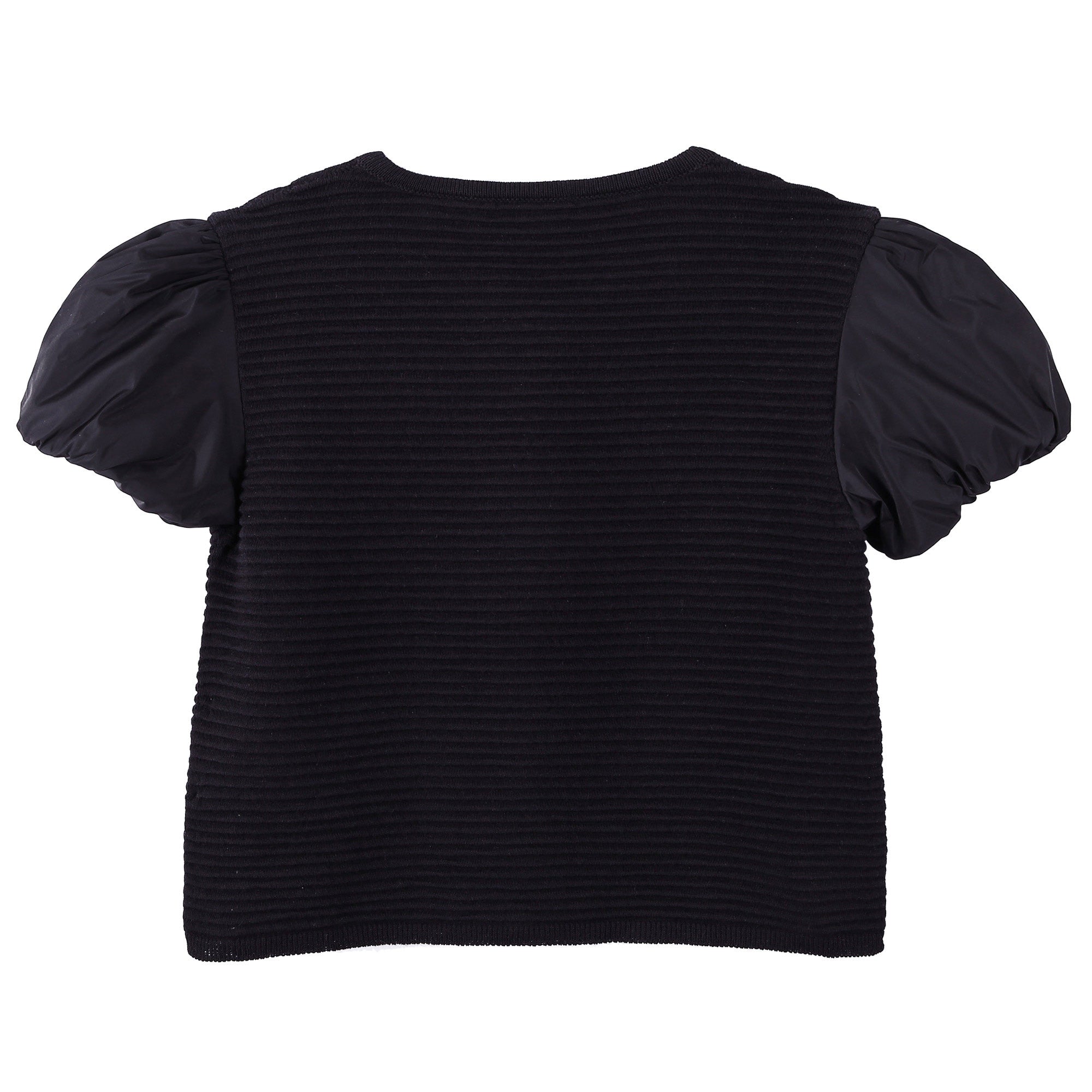Girls Black Striped Knitted Sleeveless Cardigan - CÉMAROSE | Children's Fashion Store - 2