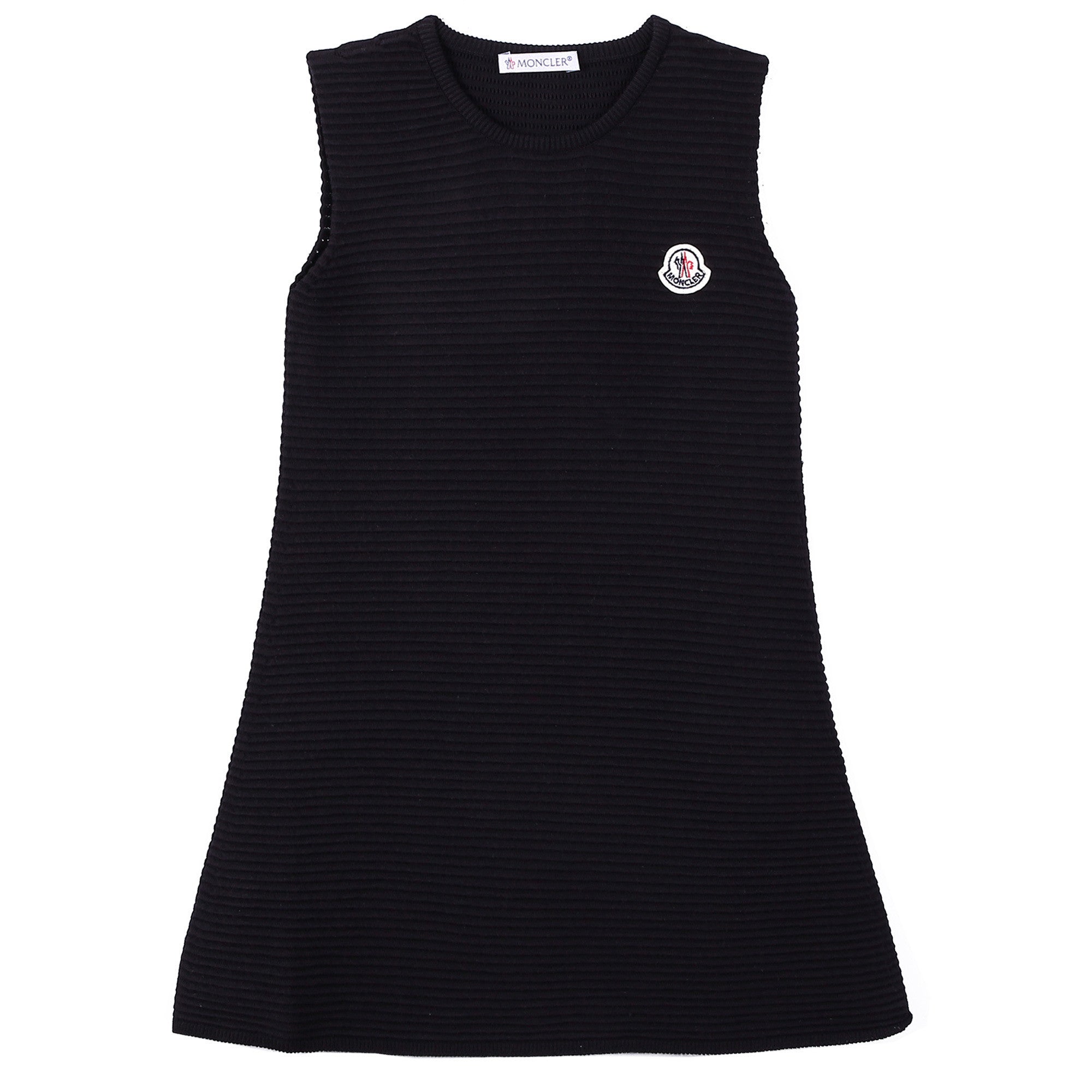 Girls Black Striped Knitted Cotton Sleeveless Dress - CÉMAROSE | Children's Fashion Store - 1