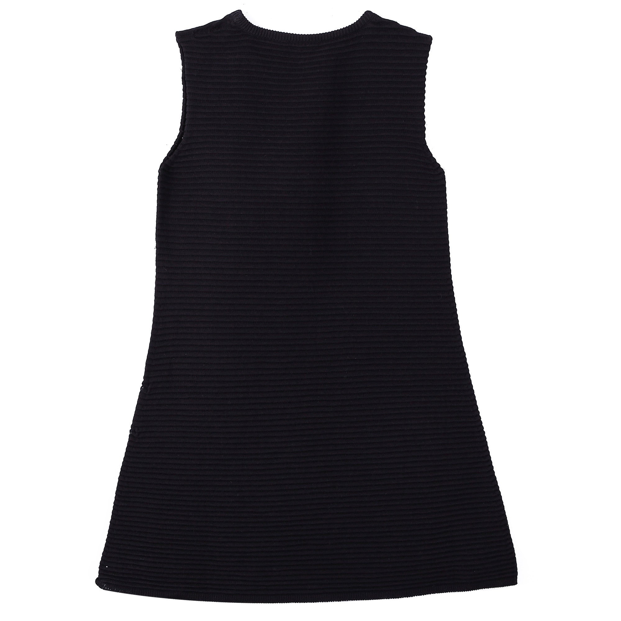 Girls Black Striped Knitted Cotton Sleeveless Dress - CÉMAROSE | Children's Fashion Store - 2